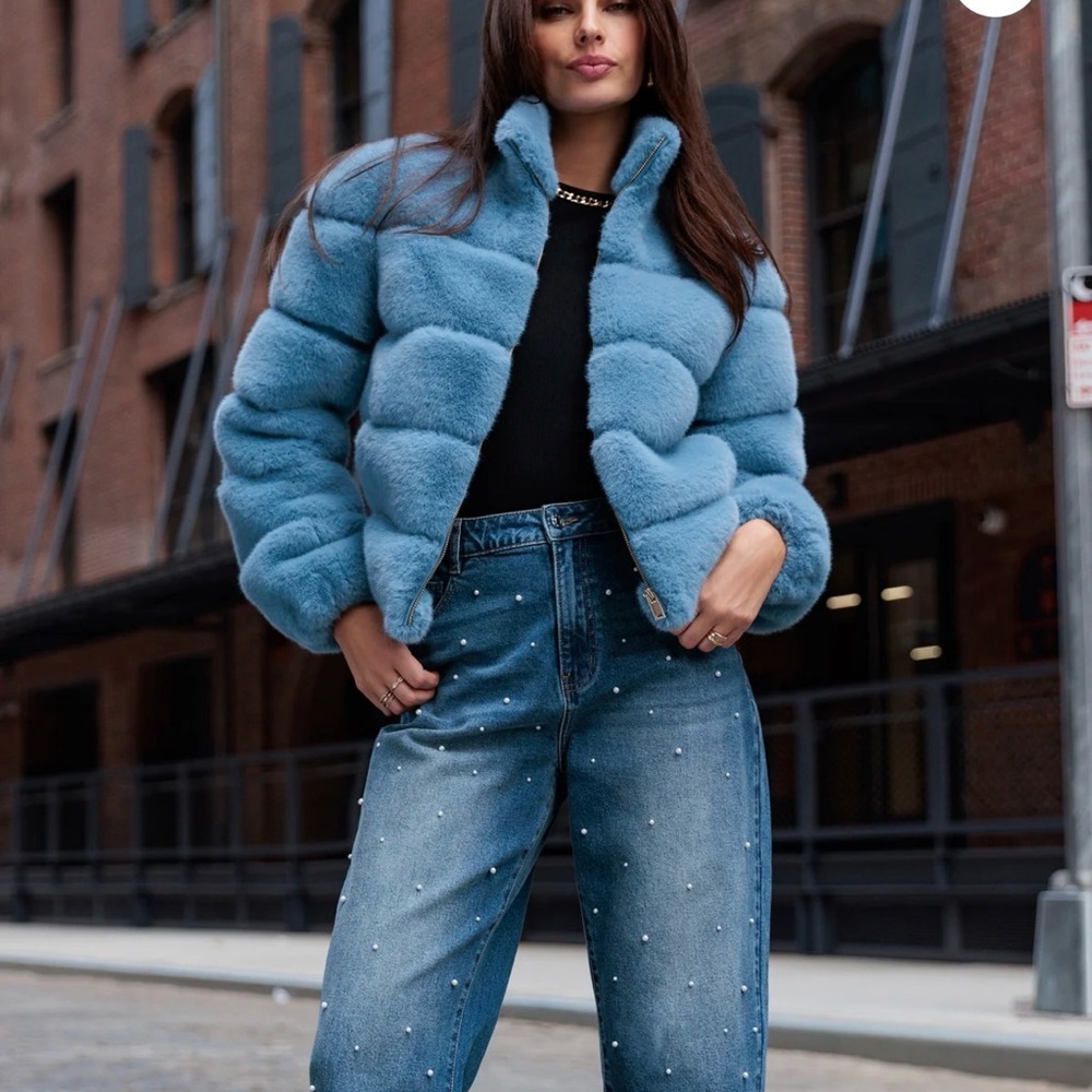 🌟 NWT Generation Love GORGEOUS BLUE faux Fur Jacket OUT OF STOCK